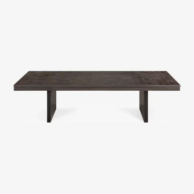 Nordic Nest Ethnicraft Grooves coffee table Off black teak 135x65 cm