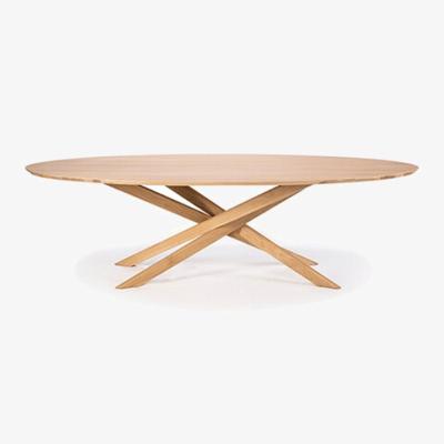 Nordic Nest Ethnicraft Mikado oval coffee table Oak wax oil oval