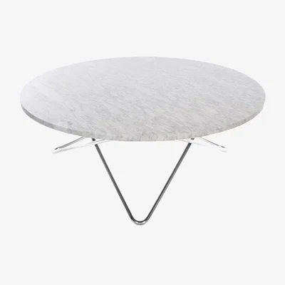 Nordic Nest OX Denmarq Large O Table coffee table marble carrara. stainless steel stand