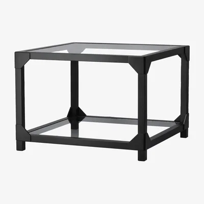 Nordic Nest Gärsnäs Bleck coffee table 55x55 cm glass Beech-black stain