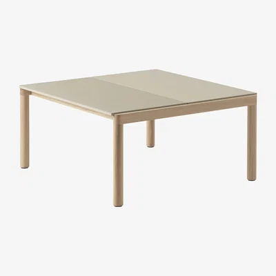 Nordic Nest Muuto Couple 1 Plain-1 Wavy coffee table 80x84x40 cm Sand-oak