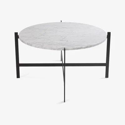 Nordic Nest OX Denmarq Deck coffee table marble white. black stand