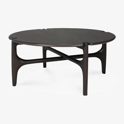 Nordic Nest Ethnicraft PI Coffee table Ø80 cm Lacquered mahogany