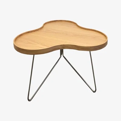 Nordic Nest Swedese Flower mono table 62x66 cm Oak nature 45cm chrome base