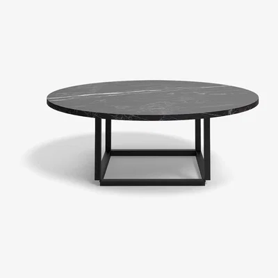 Nordic Nest New Works Florence coffee table Black marquina marble. ø90 cm. black stand