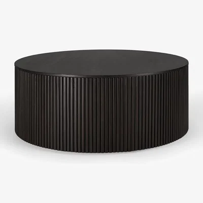 Nordic Nest Ethnicraft Roller Max round coffee table Mahogany dark brown 80 cm