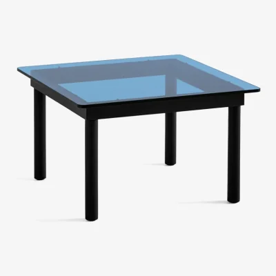 Nordic Nest HAY Kofi coffee table Black oak-glass top-blue-tinted-W60 cm