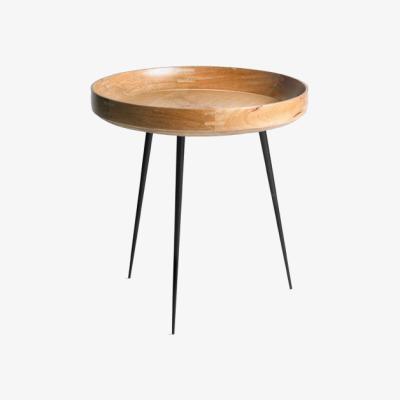Nordic Nest Mater Bowl Small table mango nature. black stand