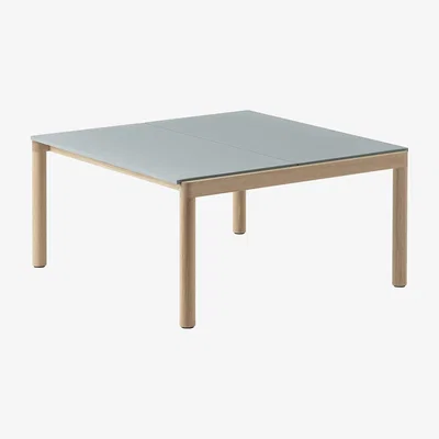 Nordic Nest Muuto Couple 2 Plain coffee table 80x84x40 cm Pale blue-oak