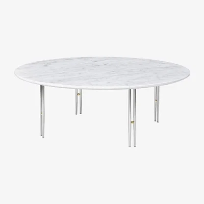 Nordic Nest Gubi IOI coffee table White carrara marble-ø110-chrome