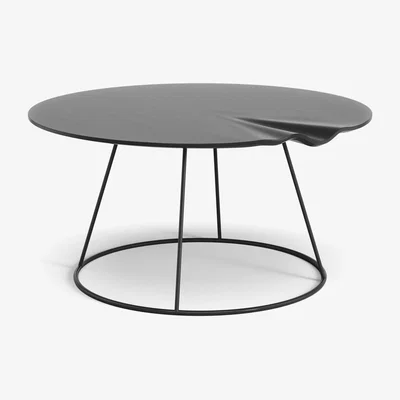Nordic Nest Swedese Breeze table with wave Ø80 cm Black