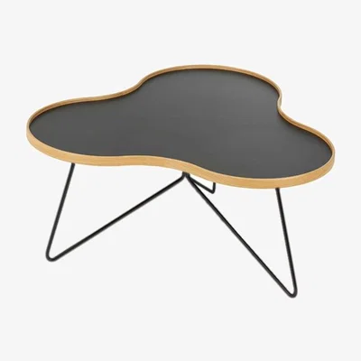 Nordic Nest Swedese Flower table 84x90 cm Black 45cm oak edge black base