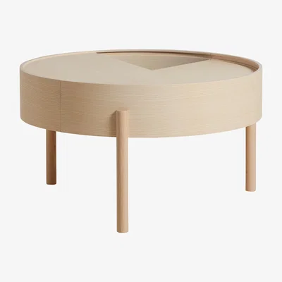 Nordic Nest Woud Arc coffee tableØ66 cm White-pigmented ash