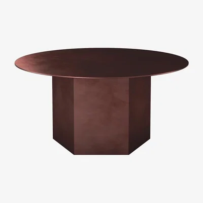 Nordic Nest Gubi Epic Steel coffee table Earthy red ø80 cm
