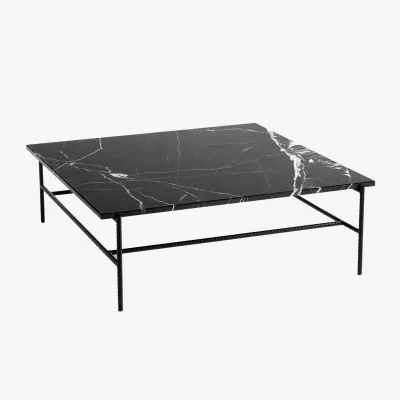 Nordic Nest HAY Rebar coffee table 100x104x33 cm Black marble-black frame