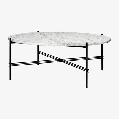 Nordic Nest Gubi TS Round coffee table White carrara marble ø105 black stand