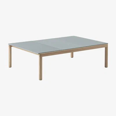 Nordic Nest Muuto Couple 2 Plain-1 Wavy coffee table 120x84x35 cm Pale blue-oak