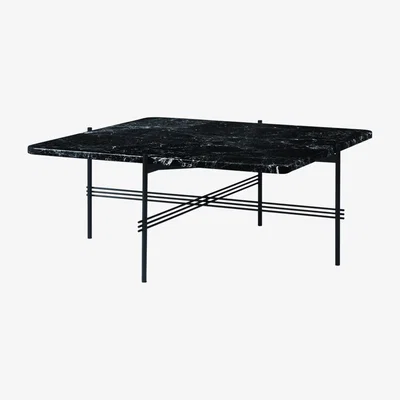 Nordic Nest Gubi TS Square coffee table Black marquina marble 80x80 cm black legs