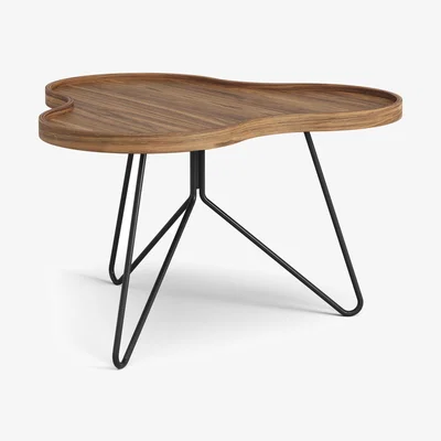 Nordic Nest Swedese Flower mono table Special Edition 62x66 cm H39 cm-lacquered walnut-black lacquered steel
