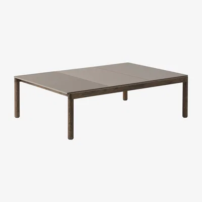 Nordic Nest Muuto Couple 2 Plain-1 Wavy coffee table 120x84x35 cm Taupe-dark oiled oak