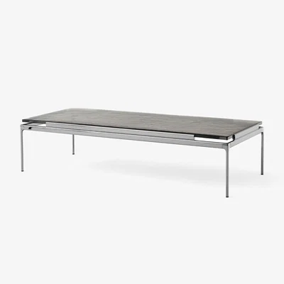 Nordic Nest &Tradition Sett LN12 coffee table Smoked cast glass-dark chrome