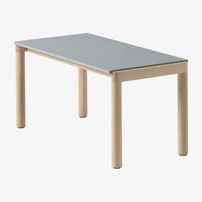 Nordic Nest Muuto Couple 1 Wavy coffee table 40x84x40 cm Pale blue-oak