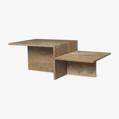 Nordic Nest ferm LIVING Distinct coffee table Dark Brown Travertine