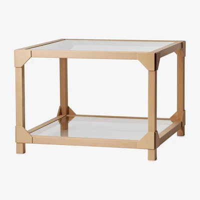 Nordic Nest Gärsnäs Bleck coffee table 55x55 cm glass Beech-natural
