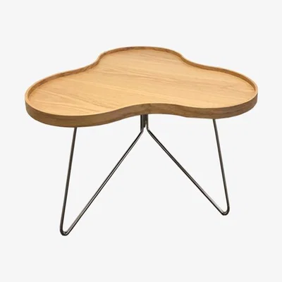 Nordic Nest Swedese Flower mono table 62x66 cm Oak nature 39cm chrome base