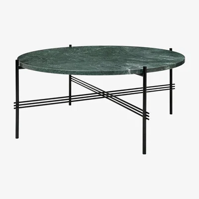 Nordic Nest Gubi TS Round coffee table Green guatemala marble ø80 black stand