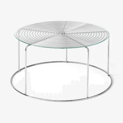 Nordic Nest &Tradition WIre VP17 coffee table Stainless steel-glass Ø74x36 cm