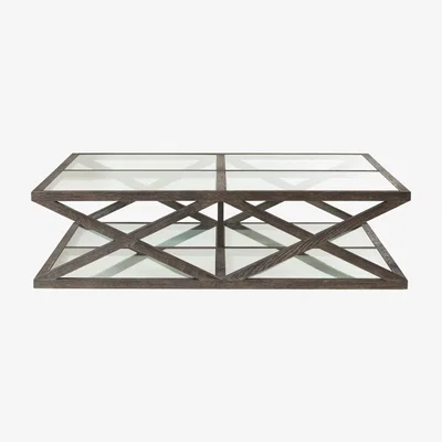 OKA OKA, Large Marylebone Coffee Table - Ebonised Oak, Coffee Tables, Glass/Oak