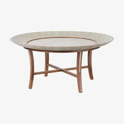OKA Hengsha Coffee Table Large - Taupe/Nut Brown