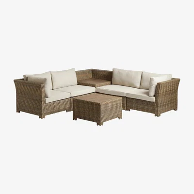 OKA Humphry Corner Set and Coffee Table - Bark