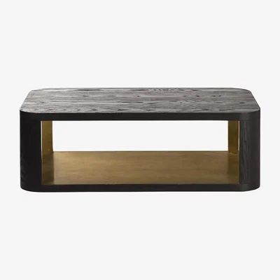 OKA OKA, Khafra Coffee Table - Lunar Black/Gold, Coffee Tables, Wood