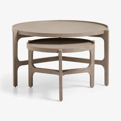 OKA OKA, Nidum Nested Coffee Tables - Silver Birch, Coffee Table