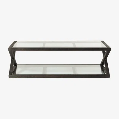 OKA OKA, Small Marylebone Coffee Table - Ebonised Oak, Coffee Tables, Glass/Oak