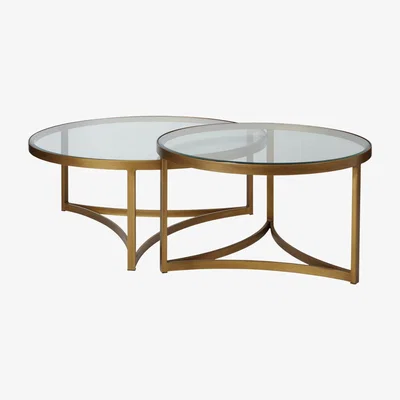 OKA OKA, Set of Two Opplyst Tables - Bronze, Coffee Tables, Iron