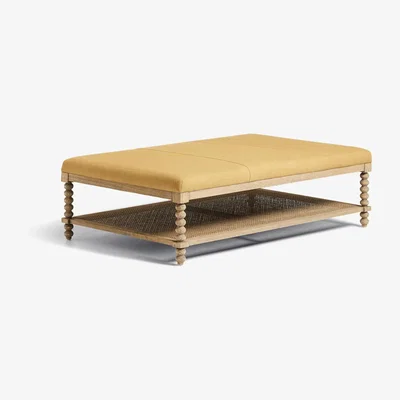OKA OKA, Gwendolen Coffee Table/Ottoman - Dijon, Coffee Tables, Ash Wood/Linen