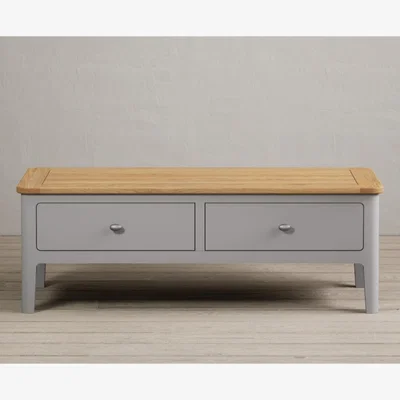 Oak&More Loxton Oak and Light Grey Painted 4 Drawer Coffee Table