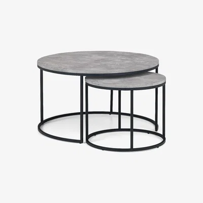 Oak&More Staten Concrete Round Nesting Coffee Table