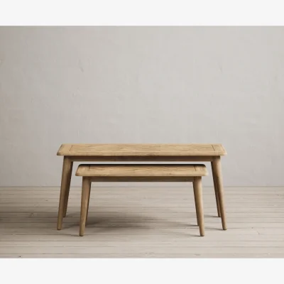 Oak&More Parven Solid Oak Compact Nesting Coffee Tables