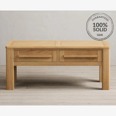 Oak&More Eclipse Solid Oak 4 Drawer Compact Coffee Table