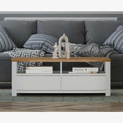 Oak&More Bradwell Oak and Signal White Painted 4 Drawer Coffee Table
