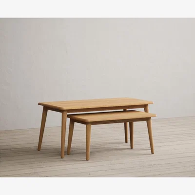 Oak&More Rosa Solid Oak Compact Nesting Coffee Tables