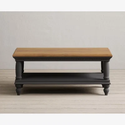 Oak&More Francis Oak and Charcoal Grey Painted Petite Coffee Table