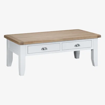 Oak&More Eden Oak and White Large Coffee Table
