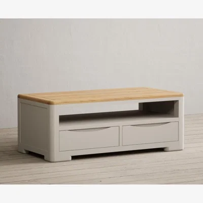 Oak&More Alba Oak and Soft White Painted 4 Drawer Coffee Table