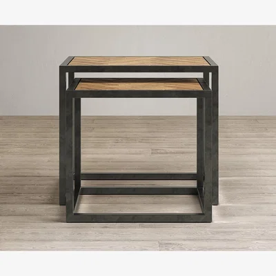 Oak&More Herringbone Solid Oak Nest of Tables