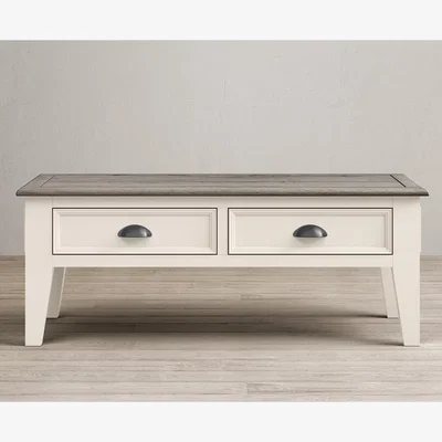 Oak&More Dartmouth Soft White Painted 4 Drawer Coffee Table